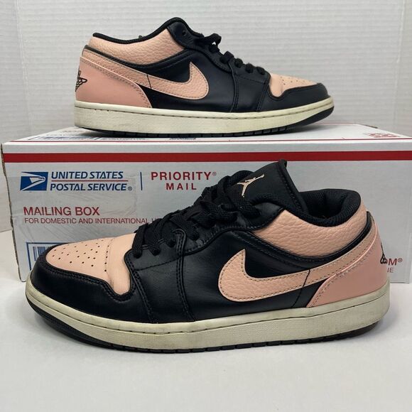 Nike Air Jordan 1 Low Crimson Tint Pink Retro US Mens Sz 9.5 used - Picture 1 of 10